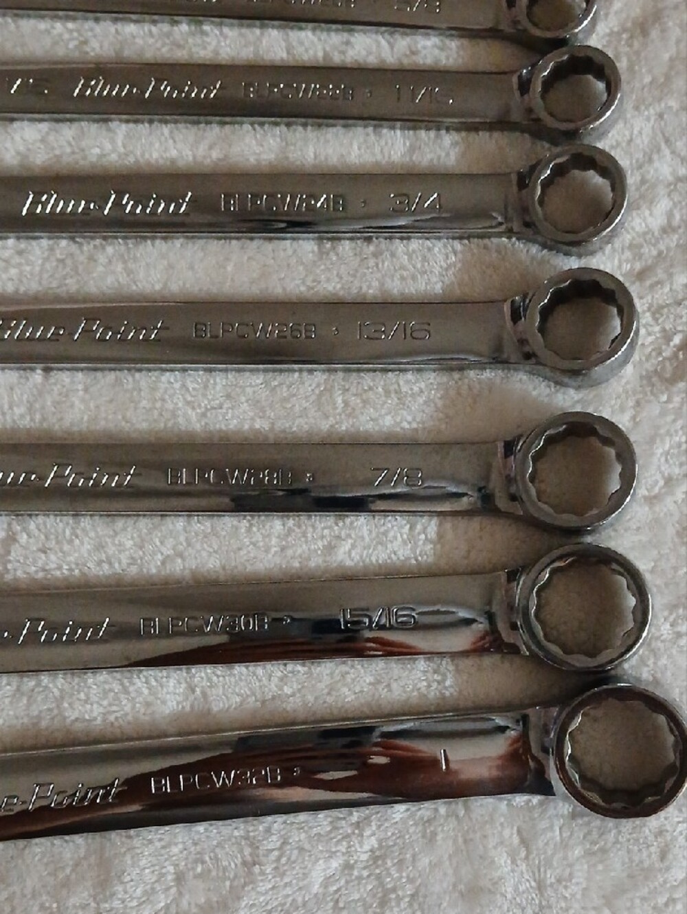 Blue-Point By Snap-On Chrome Combination Standard Wrench Set (3/8"to 1") - Picture 6 of 6